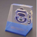 Acrylic Embedment Wedge Award w/ Colored Bottom